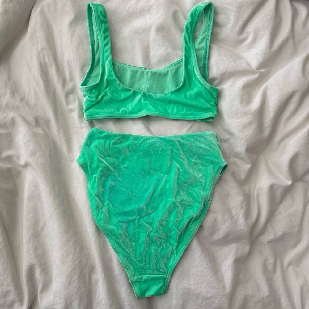 ASOS Green Velvet Bikini Set - Picture 2 of 3
